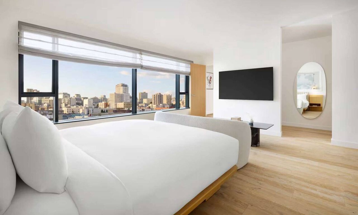 Tenderloin Hotel | Penthouse Suite with SF Skyline Views + Bar & Gym