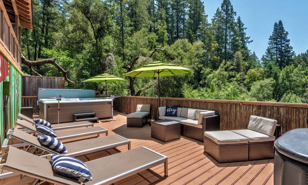 Camp Meeker House | Redwood Retreat Sauna, Plunge, Jacuzzi & Views