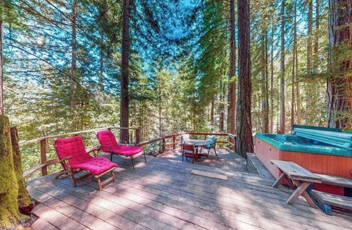 Cazadero Cabin | Cazadero 1BR A-frame cabin with hot tub for two — dog friendly