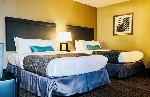 Downtown San Francisco Hotel | Central Motel SoMa Room with 2 Double Beds,Free Parking, Breakfast, Near Moscone