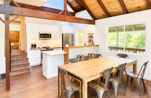 Glencoe Cabin | Sage House - Walking Distance to Lake, Hot Tub, Pet Friendly w/New AC