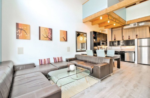 The Villas Condo | Santana Row Penthouse. Sleeps 5, 4 beds. 2 bedroom, 2 bath. Faces the Row