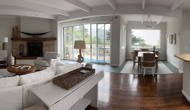 Beach Front Coastal Home with Beautiful Garden and Ocean Views in Muir Beach