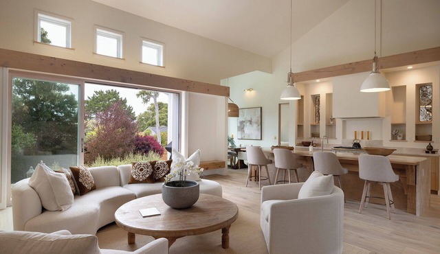 Lasauen House is a newly built luxury retreat in Pebble Beach featuring 5 ensuite bedrooms, soaring ceilings, and a bright open-concept design. Enjoy a private backyard with bocce court, BBQ, and outdoor dining—just minutes from Carmel and golf. in Pebble Beach