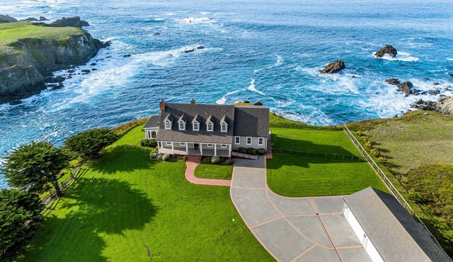 Private, oceanfront, blufftop sanctuary on 8 acres with stunning sunset views in Caspar