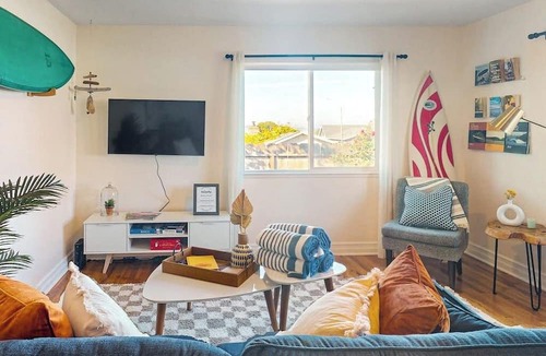 Seaside House | Ocean-view home in great location with backyard deck, grill, streaming, & W/D