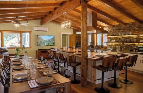 Sonora Cottage | Private 40-acre retreat with creek, swimming hole, hot tub, fire pit, sleeps 19, dog-friendly, near golf & casinos.